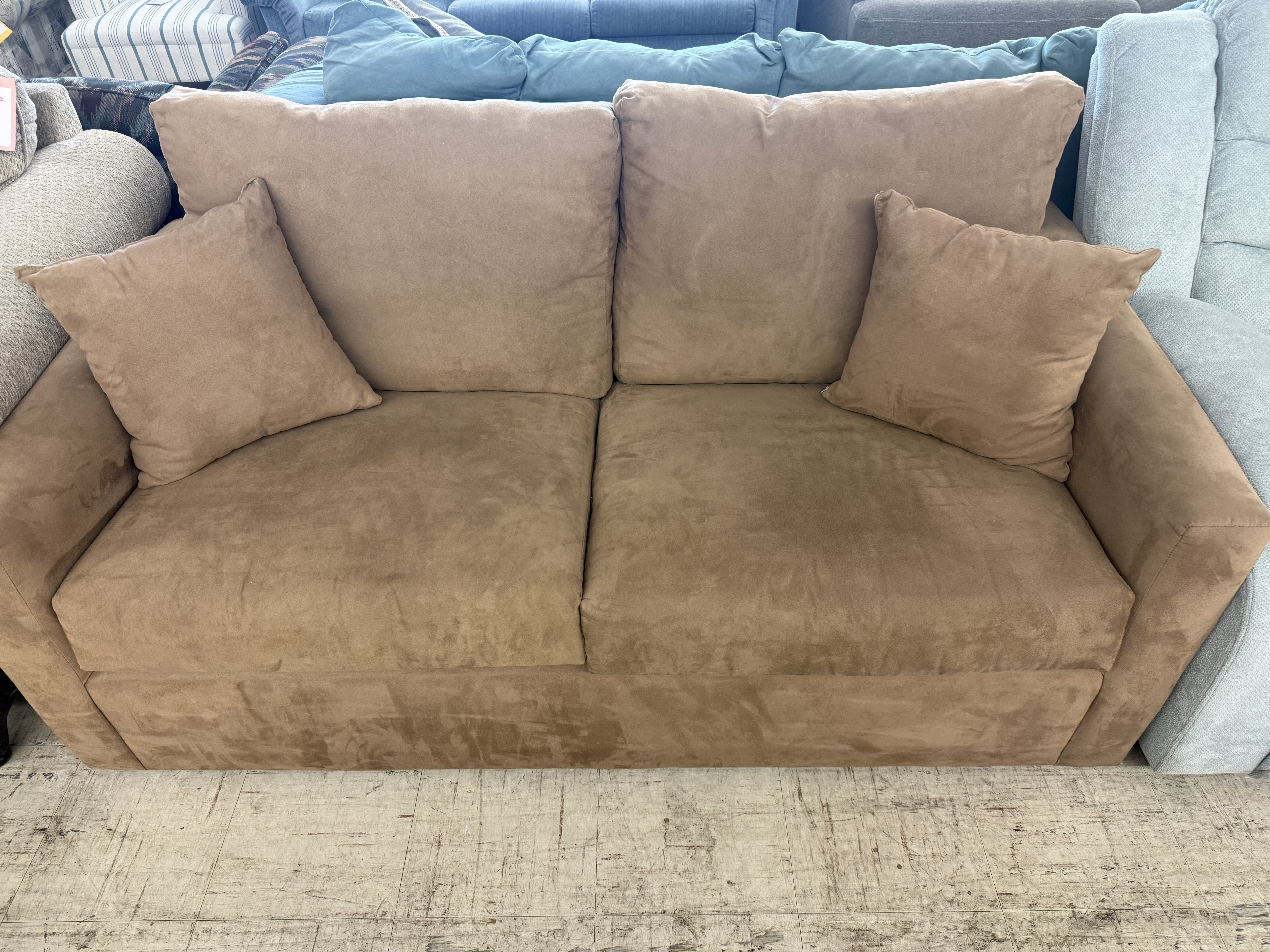 Tan Sleeper Loveseat