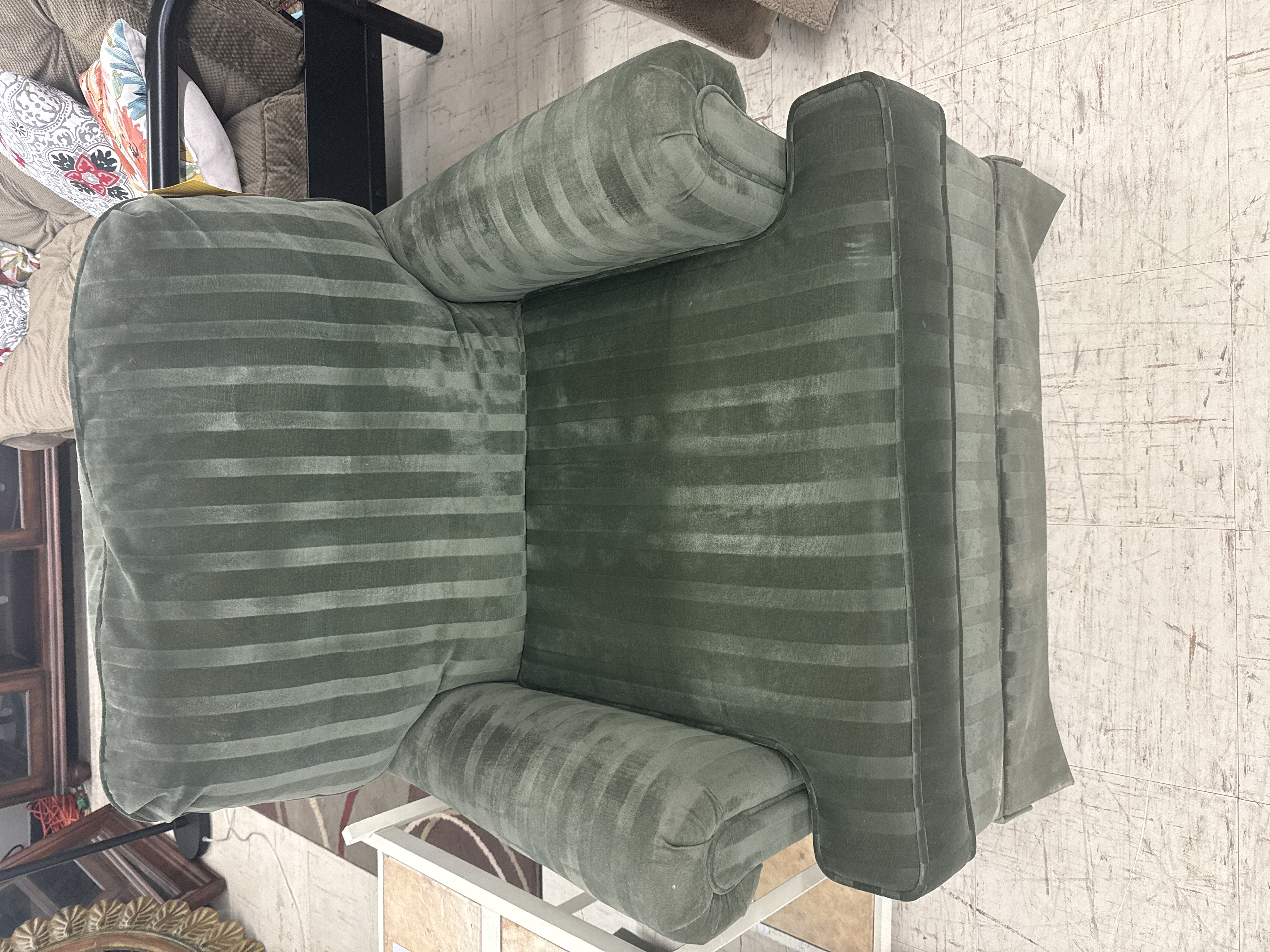 2 Green Upholstered Chairs - Pre-loved furniture Central Florida