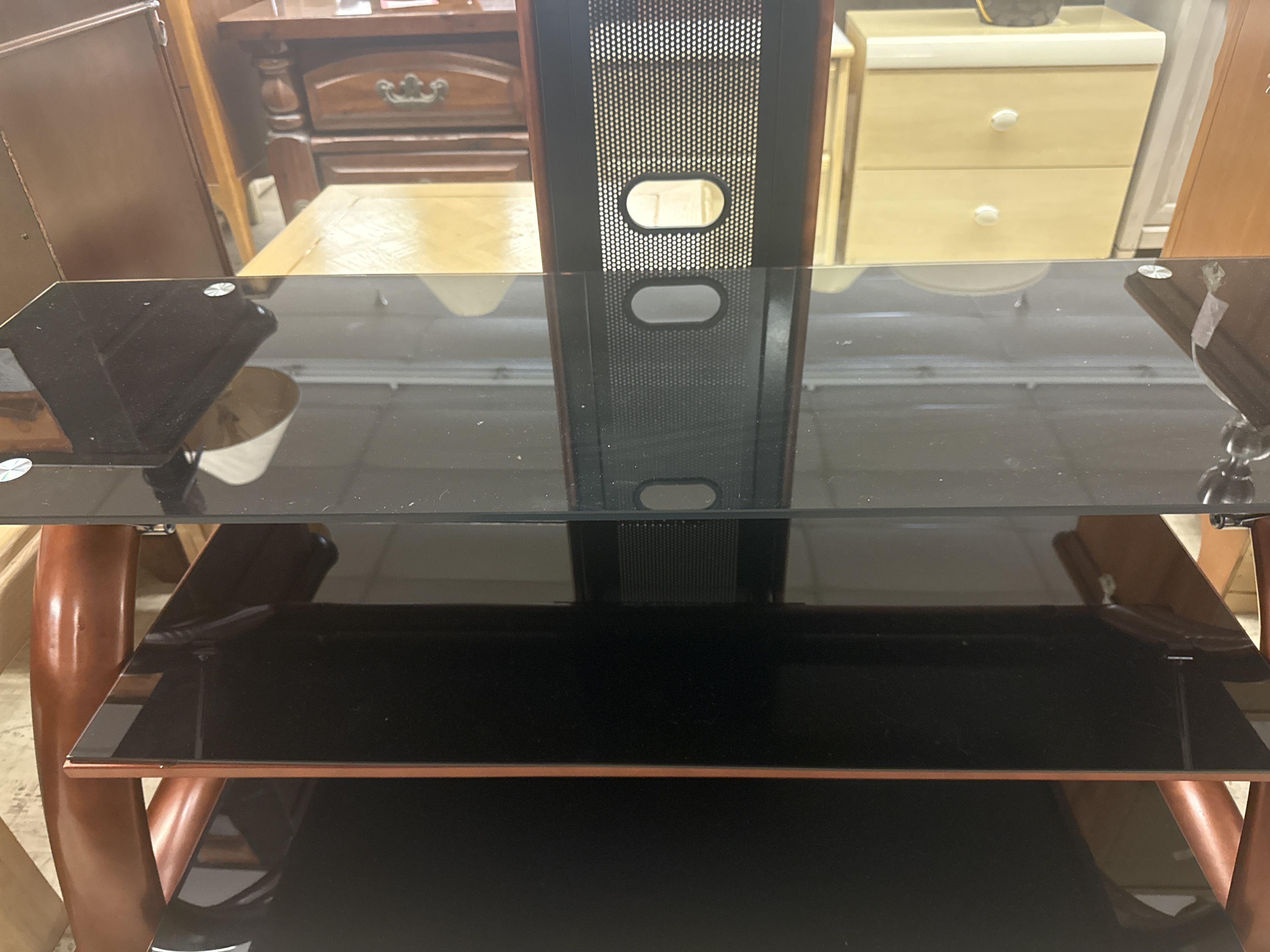 Black Glass TV Console