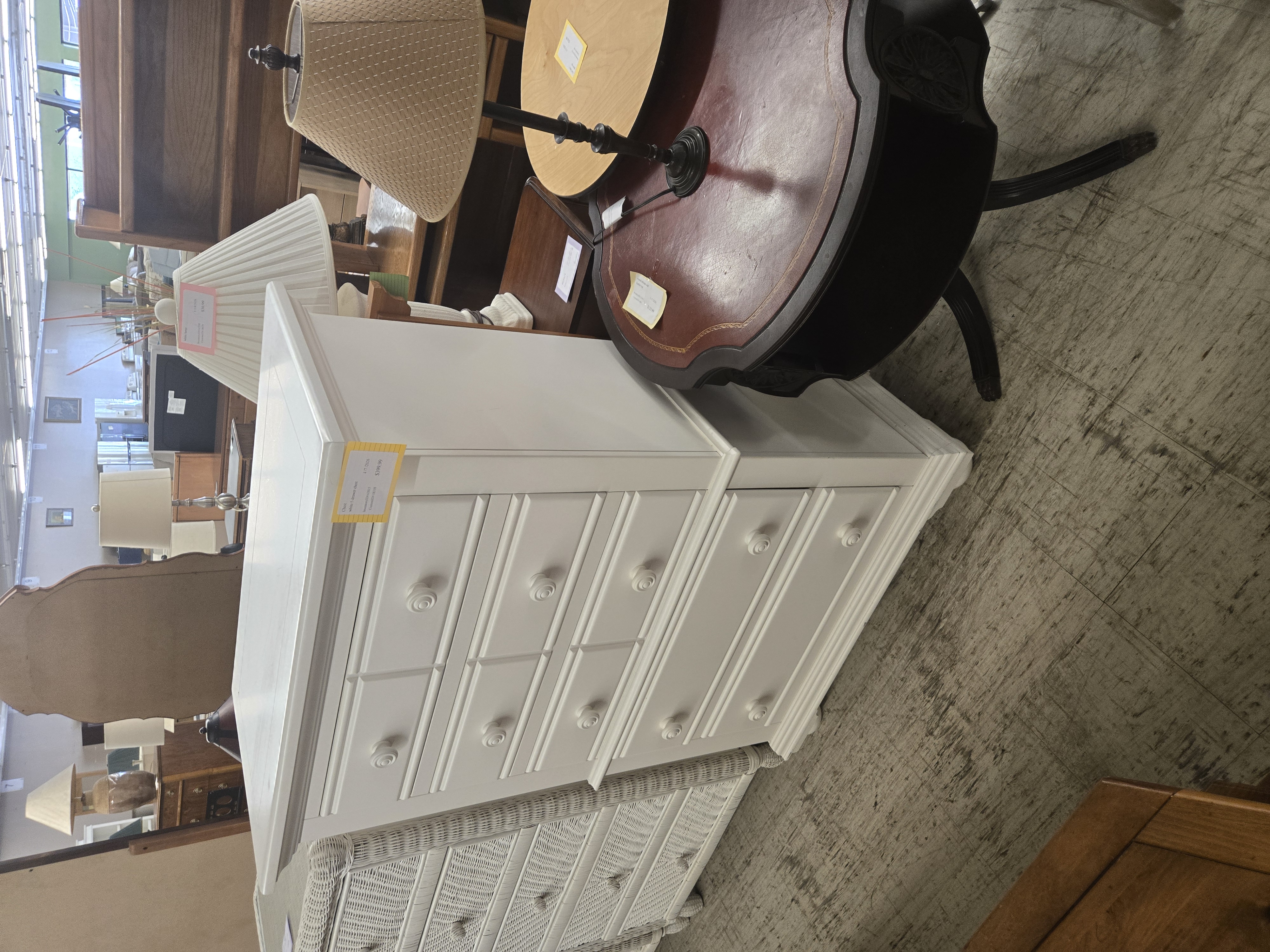 White 5 drawer chest - Pre-loved furniture Central Florida