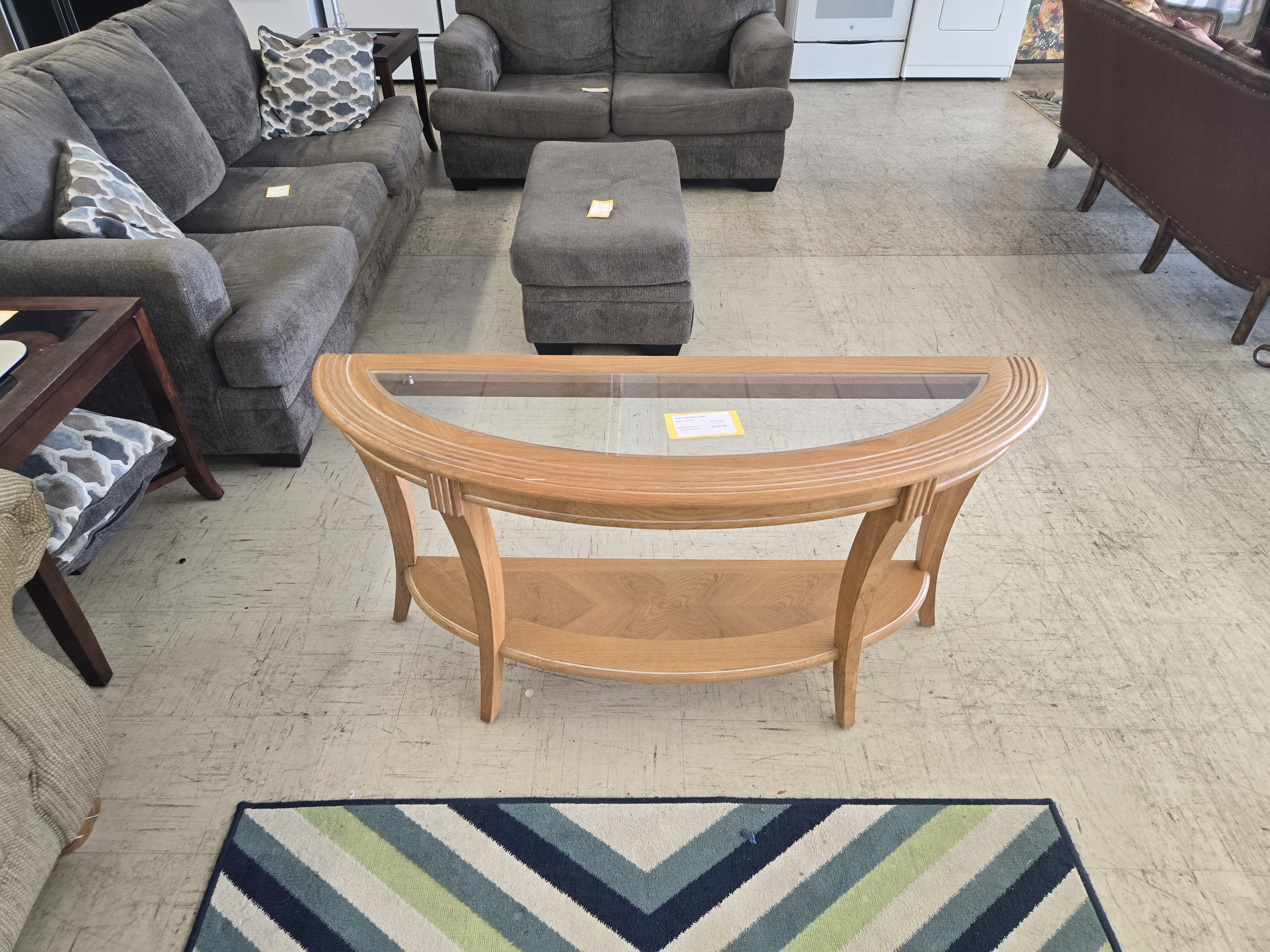 Large entry half moon table - Pre-loved furniture Central Florida