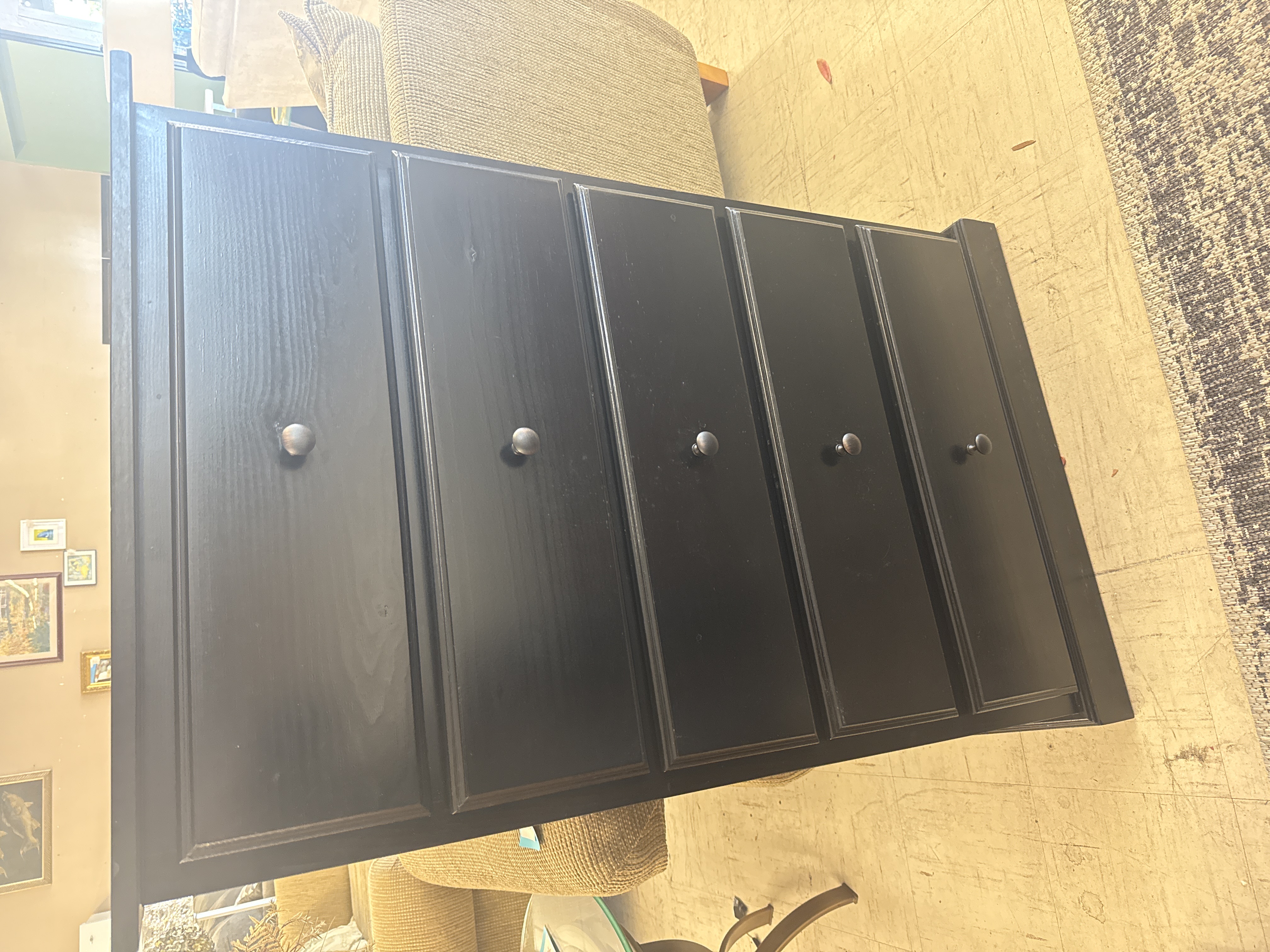 Real wood 5 drawer chest - Pre-loved furniture Central Florida