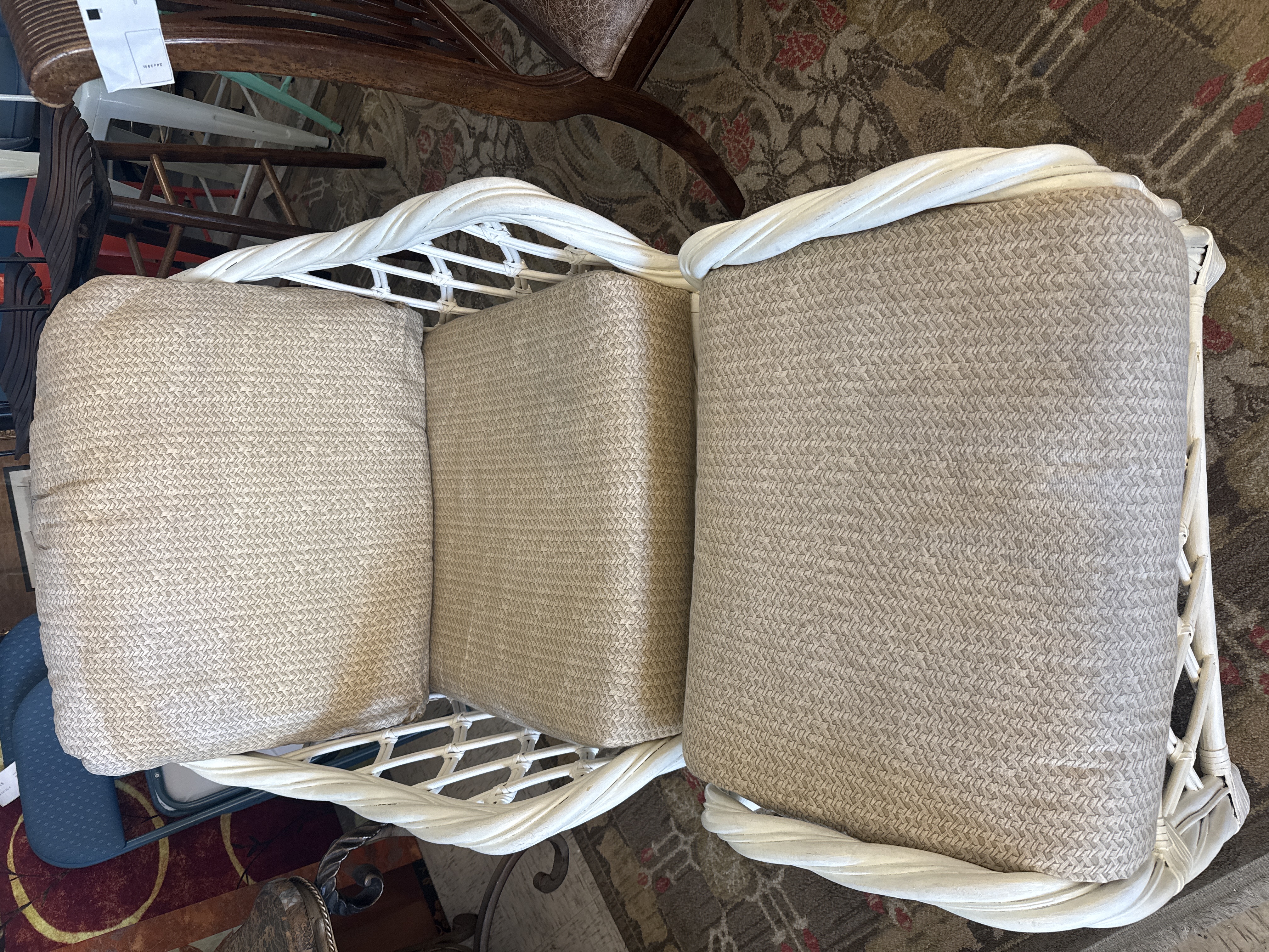 Wicker Chair w/ ottoman - Pre-loved furniture Central Florida