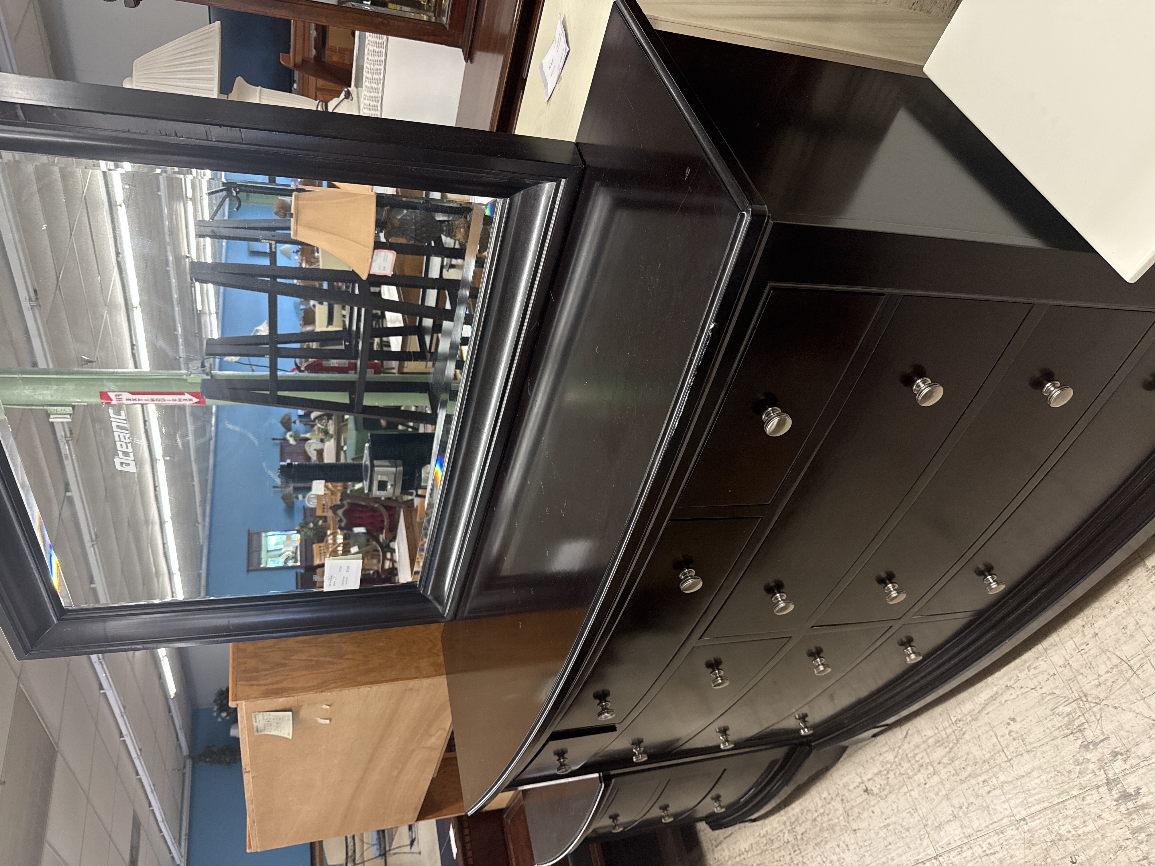 Dark Wood Dresser w/ mirror - Pre-loved furniture Central Florida