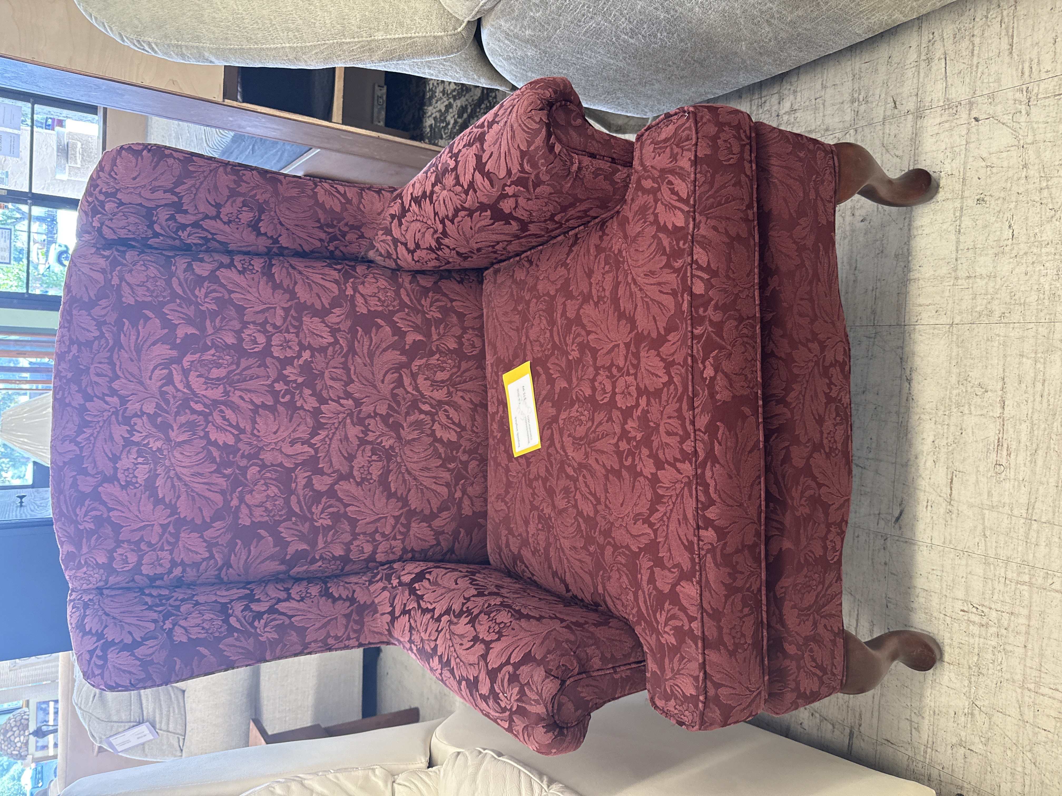 Burgundy Wingback Chair